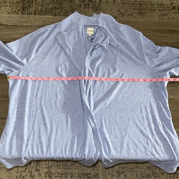 NIC+ZOE Speckled Knit Drape Cardigan Blue Mix - Picture 11 of 14